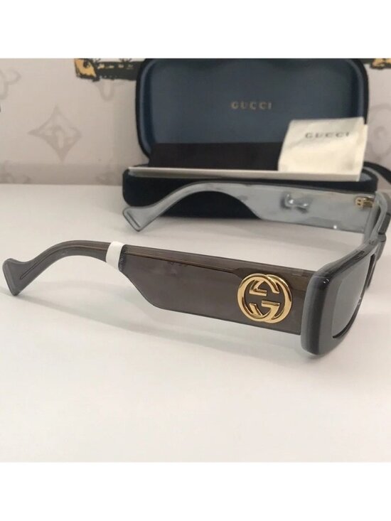 New Authentic Gucci GG0516S 002 Grey Silver Mirror Oversized Sunglasses